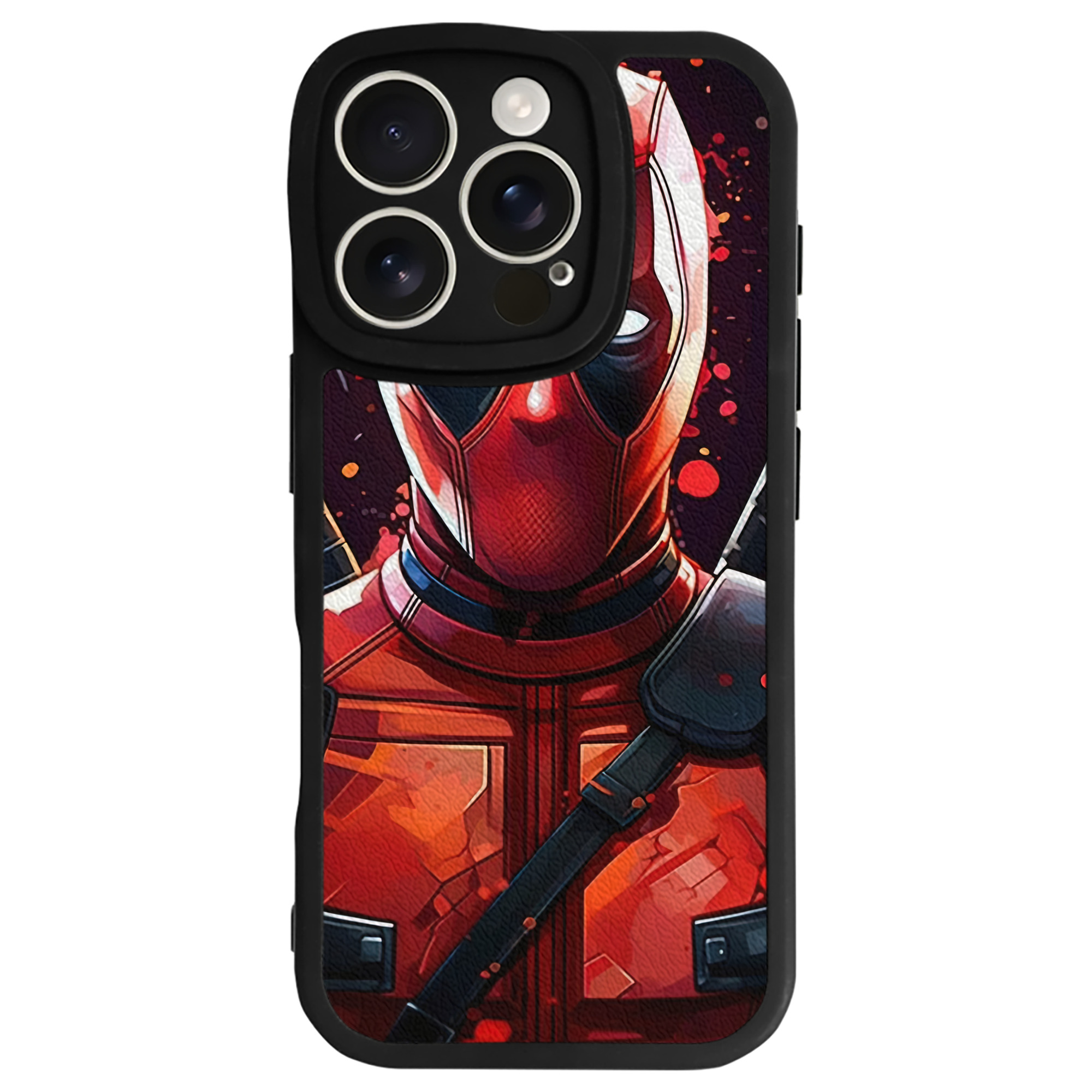（画像用） Deadpool デッドプール 【iPhone 16シリーズ対応】シリコンスマホケース（レザー調） 材質：シリコン